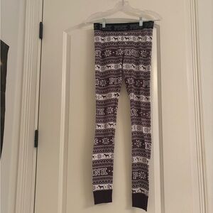 PINK Victoria's Secret Leggings - Purple and White Pattern